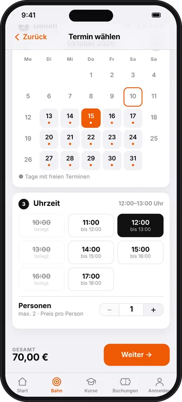 WaffenPro Booking – choose a time