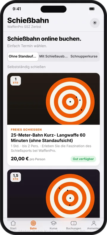 WaffenPro Booking – Schießbahn