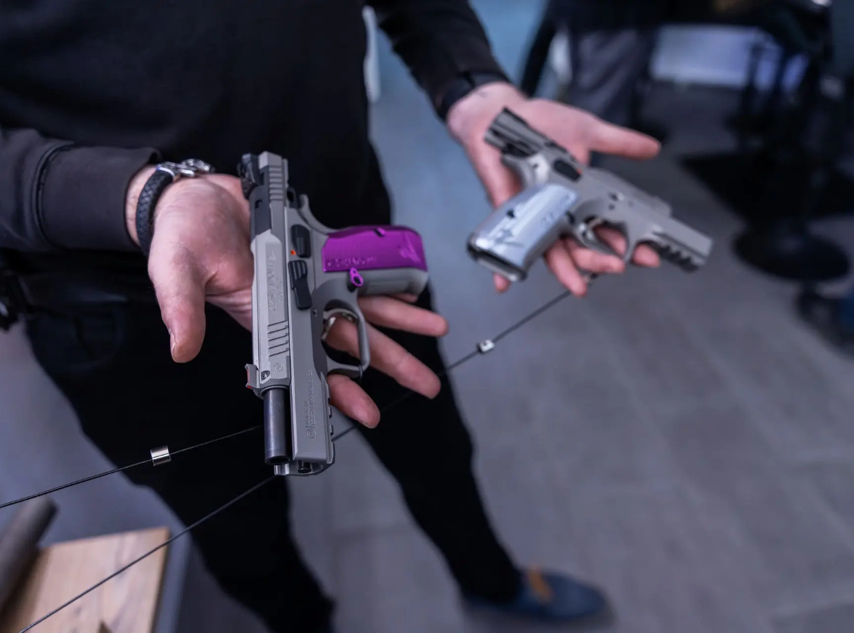 Handguns on the preparation table